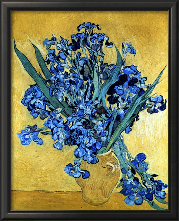 Vase of Irises Against a Yellow Background - Van Gogh Painting On Canvas